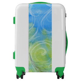 Goederenzak met bagage in de zee en groen