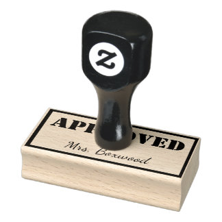 Goedgekeurd door aangepaste naam rubberstempel