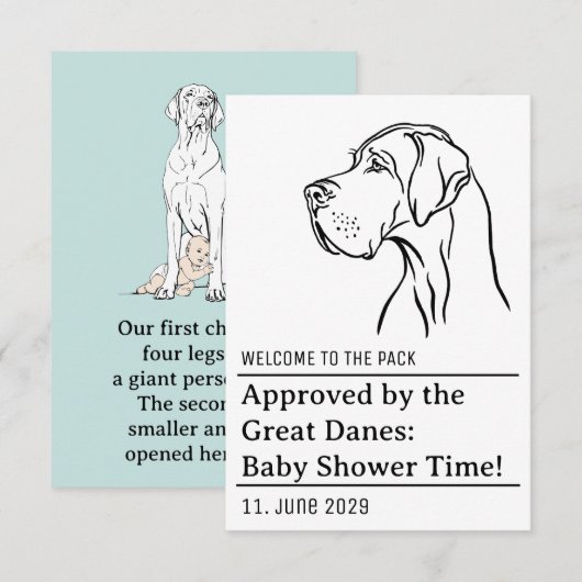 Goedgekeurd door de Great Dane Informatiekaartje (Voorkant / Achterkant)