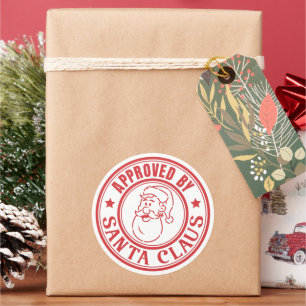 Goedgekeurd door de kerstman ronde sticker