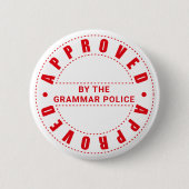 Goedgekeurd door de politie van Grammar Ronde Button 5,7 Cm (Voorkant)