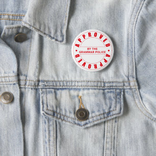 Goedgekeurd door de politie van Grammar Ronde Button 5,7 Cm