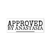 Goedgekeurd door Jouw naam Custom Wooden Rubberstempel (Afrduk)