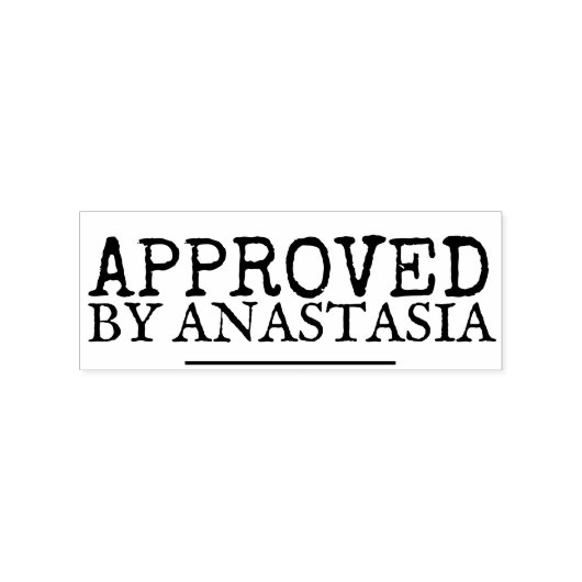 Goedgekeurd door Jouw naam Custom Wooden Rubberstempel (Afrduk)