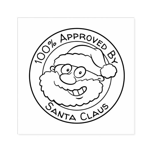 Goedgekeurd door Santa Claus Schattigee Cartoon Ch Rubberstempel (Afrduk)