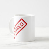 goedgekeurd, geweigerd koffiemok (Voorkant links)