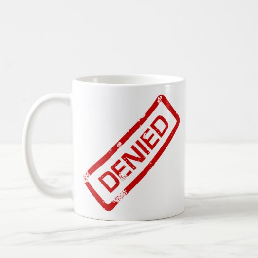 goedgekeurd, geweigerd koffiemok (Links)