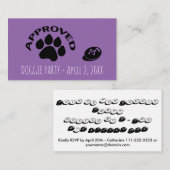 Goedgekeurd Hondenjaar Party Monogram B-kaart Informatiekaartje (Voorkant / Achterkant)