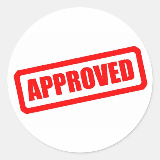 Goedgekeurd Ronde Sticker (Voorkant)