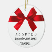 Goedgekeurd rood lint - de Naam van de douane, Dat Keramisch Ornament (Links)