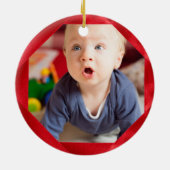 Goedgekeurd rood lint - de Naam van de douane, Dat Keramisch Ornament (Achterkant)