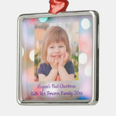 Goedgekeurd voor de eerste kerst van het kind, fot metalen ornament (Links)