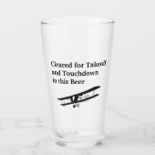 Goedgekeurd voor Takeoff & Beer, Funny Aviation Jo Glas (Voorkant)