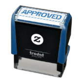 Goedgekeurde blue ink logo Self-inking rubber stem Zelfinktende Stempel (Product)