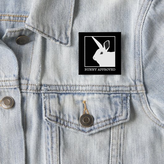 GOEDGEKEURDE BUNNY VIERKANTE BUTTON 5,1 CM (In situ)