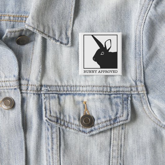 GOEDGEKEURDE BUNNY VIERKANTE BUTTON 5,1 CM (In situ)