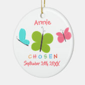 Goedgekeurde Butterfly-adoptie - Aangepaste naam Keramisch Ornament (Links)