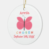 Goedgekeurde Butterfly-adoptie - Aangepaste naam Keramisch Ornament (Links)
