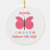 Goedgekeurde Butterfly-adoptie - Aangepaste naam Keramisch Ornament (Achterkant)