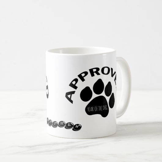 Goedgekeurde Chinese hond 2018 op maat gesneden mo Koffiemok (Voorkant rechts)