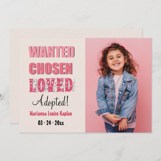 Goedgekeurde foto-aankondiging aankondiging (Voorkant / Achterkant)