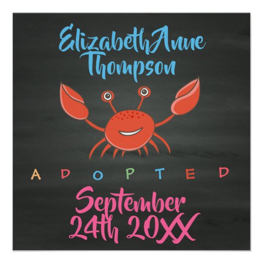 Goedgekeurde krabgoedkeuring - Aangepaste naamdatu Poster (Voorkant)