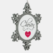 Goedgekeurde scrollling Gedateerde adoptie Gift Tin Sneeuwvlok Ornament (Links)