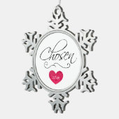 Goedgekeurde scrollling Gedateerde adoptie Gift Tin Sneeuwvlok Ornament (Rechts)