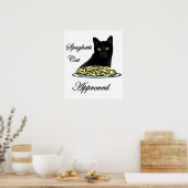 Goedgekeurde Spaghetti Cat Poster (Keuken)