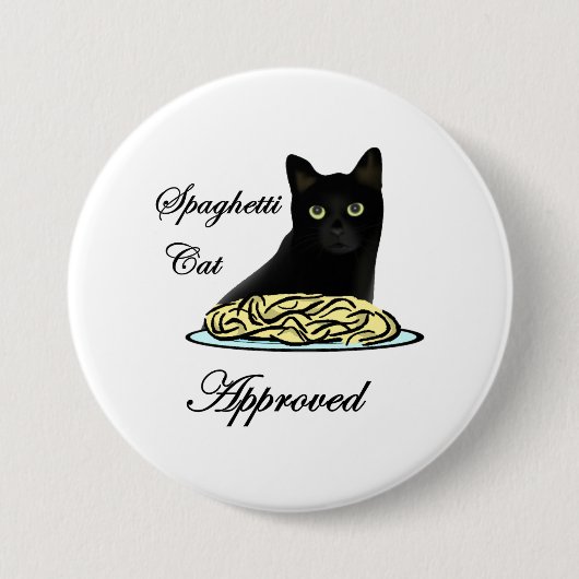Goedgekeurde Spaghetti Cat Ronde Button 7,6 Cm (Voorkant)