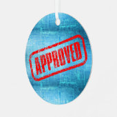 Goedgekeurde stempel en blauwdruk Abstract Metalen Ornament (Voorkant links)