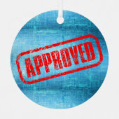 Goedgekeurde stempel en blauwdruk Abstract Metalen Ornament (Voorkant)