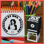 Goedgekeurde Teacher Custom Face Photo Zelfinktende Stempel