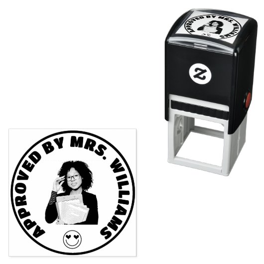 Goedgekeurde Teacher Custom Face Photo Zelfinktende Stempel (In situ)