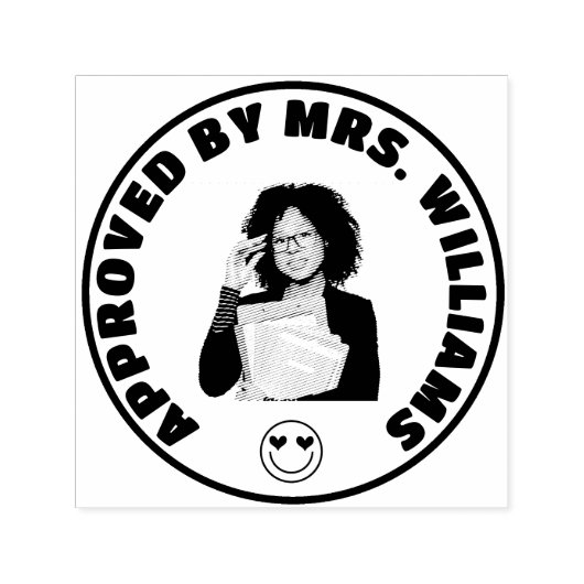 Goedgekeurde Teacher Custom Face Photo Zelfinktende Stempel (Design)