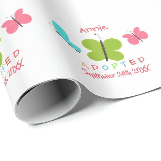 Goedgekeurde vlinderadoptie - Aangepaste naam Cadeaupapier (Rol Hoek)