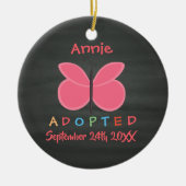 Goedgekeurde vlinderadoptie - Aangepaste naam Keramisch Ornament (Voorkant)