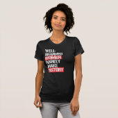 GOEDGEVOERDE VROUWEN SCHRIJVEN ZELDEN GESCHIEDENIS T-SHIRT (Voorkant volledig)