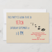 Goedkeuren-A- Pet Birthday Party Paw Print Kaart (Achterkant)