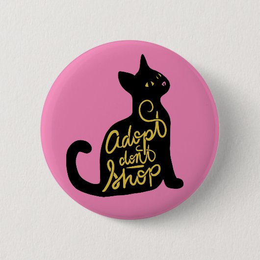 Goedkeuren Geen zwarte kat-adoptie Ronde Button 5,7 Cm (Voorkant)