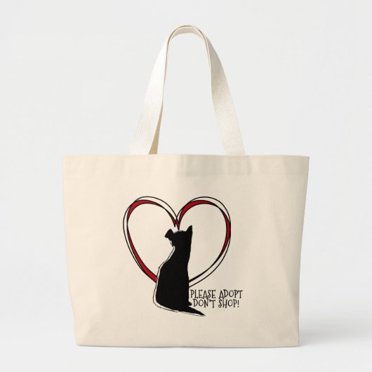 Goedkeuren! Niet winkelen! | DIERENVRIEND Grote Tote Bag (Voorkant)