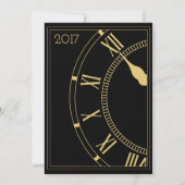 Goedkeuren nieuwjaar, Elegant Gold Invitation Kaart (Achterkant)