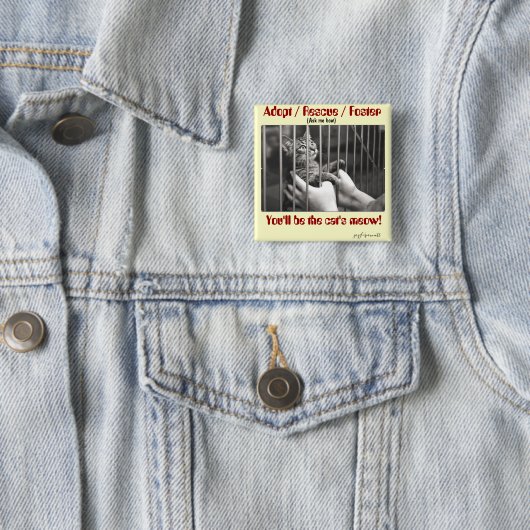 Goedkeuren, Redding, Foster Vierkante Button 5,1 Cm (In situ)