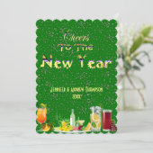 Goedkeuren van de groeten van het nieuwjaar Groen  Kaart (Staand voorkant)