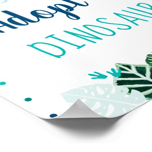 Goedkeuren van een dinosaurusbord Dinosaur Favor S Poster (Hoek)