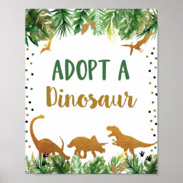 Goedkeuren van een dinosaurusetabel poster