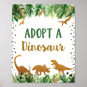 Goedkeuren van een dinosaurusetabel poster