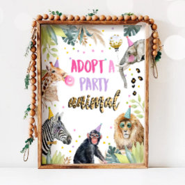 Goedkeuren van een vogeletafel voor dieren die vei poster