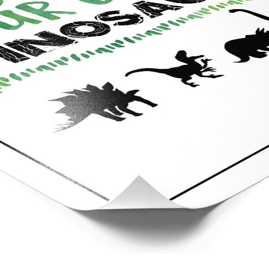 Goedkeuren van je eigen dinosaurusbord foto afdruk (Hoek)