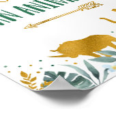 Goedkeuren van 'n dierlijk Greenery Gold Safari-bo Poster (Hoek)